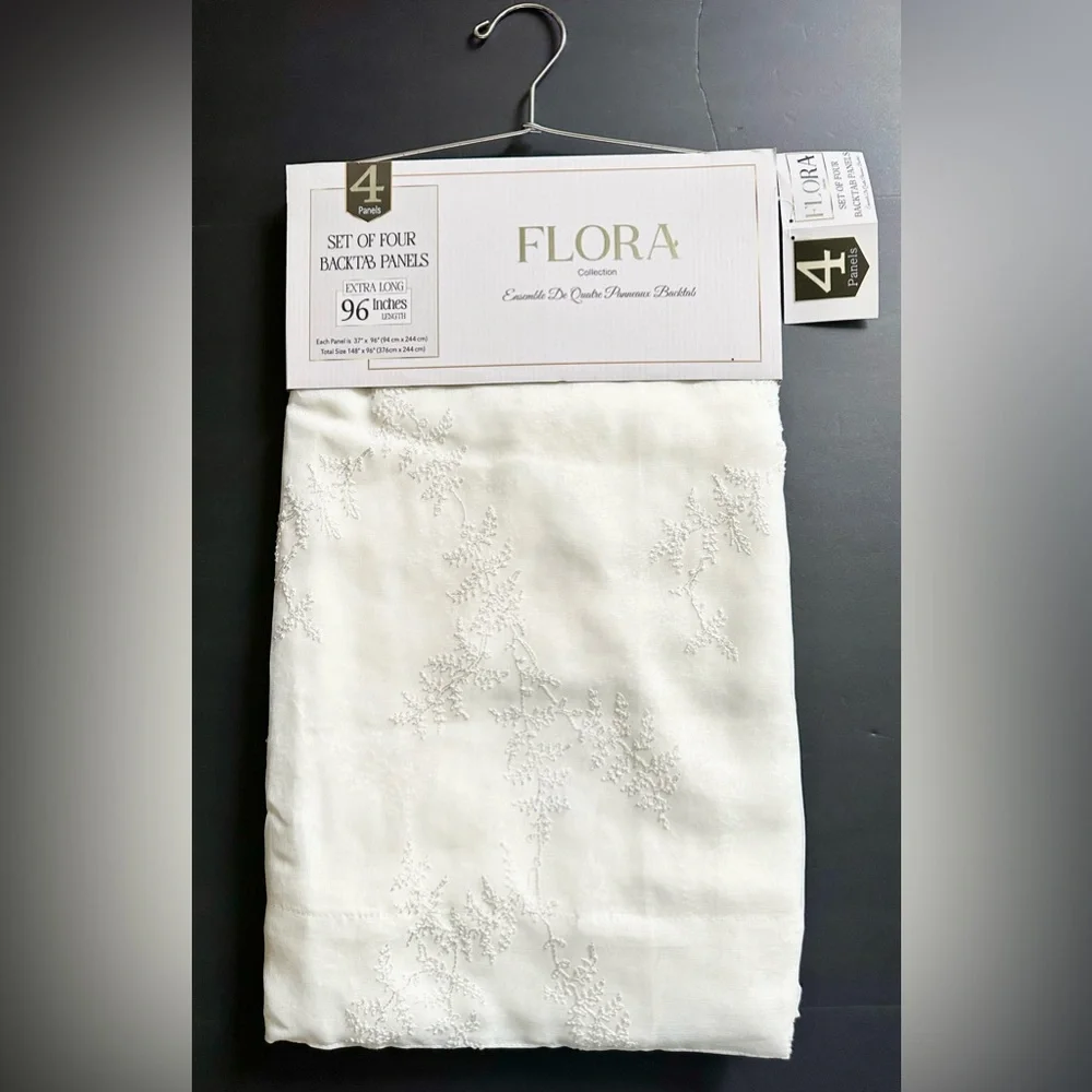 FLORA Collection Set Of 4 Extra Long Backtab Window Panels - 37